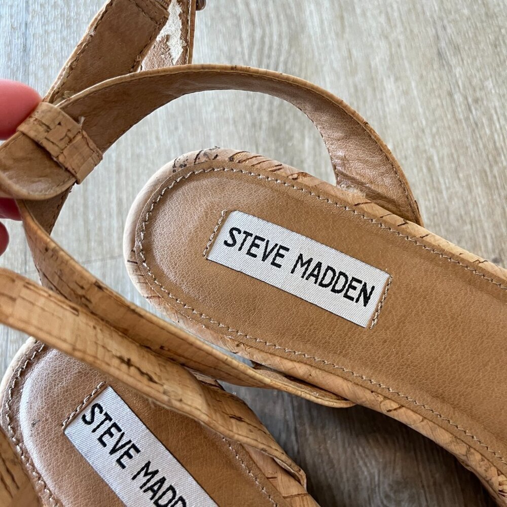 Womens Steve Madden Cork Sandals - 10 - Picture 5 of 9